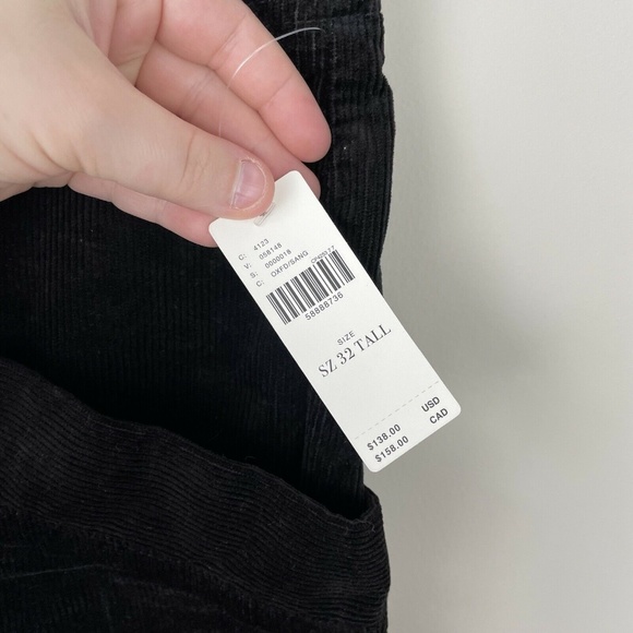 Anthropologie Pilcro Slim Corduroy Cargo Pants Size 32 Tall Black Ankle Zip New - Picture 7 of 10